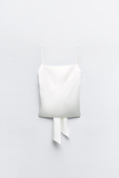 Daisy Satin Top With Back Bow