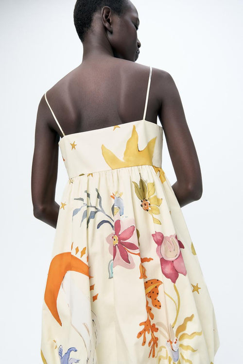 Zarah Printed Voluminous Balloon Dress