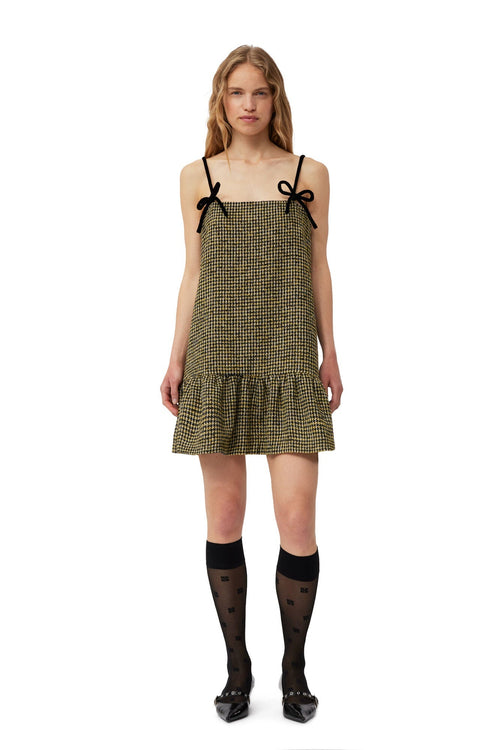 Gani Houndstooth Ribbon Dress
