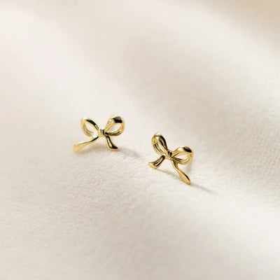 Nani Mini Bow Earrings - Gold