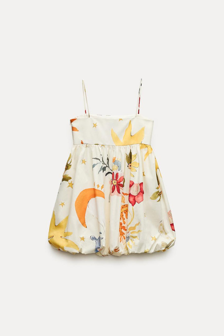 Zarah Printed Voluminous Balloon Dress