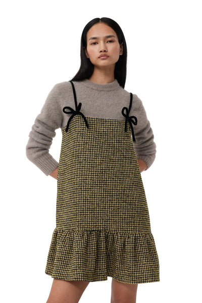 Gani Houndstooth Ribbon Dress