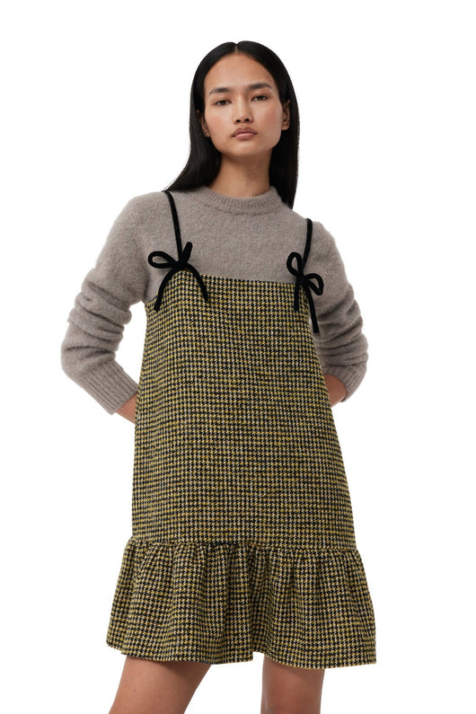 Gani Houndstooth Ribbon Dress