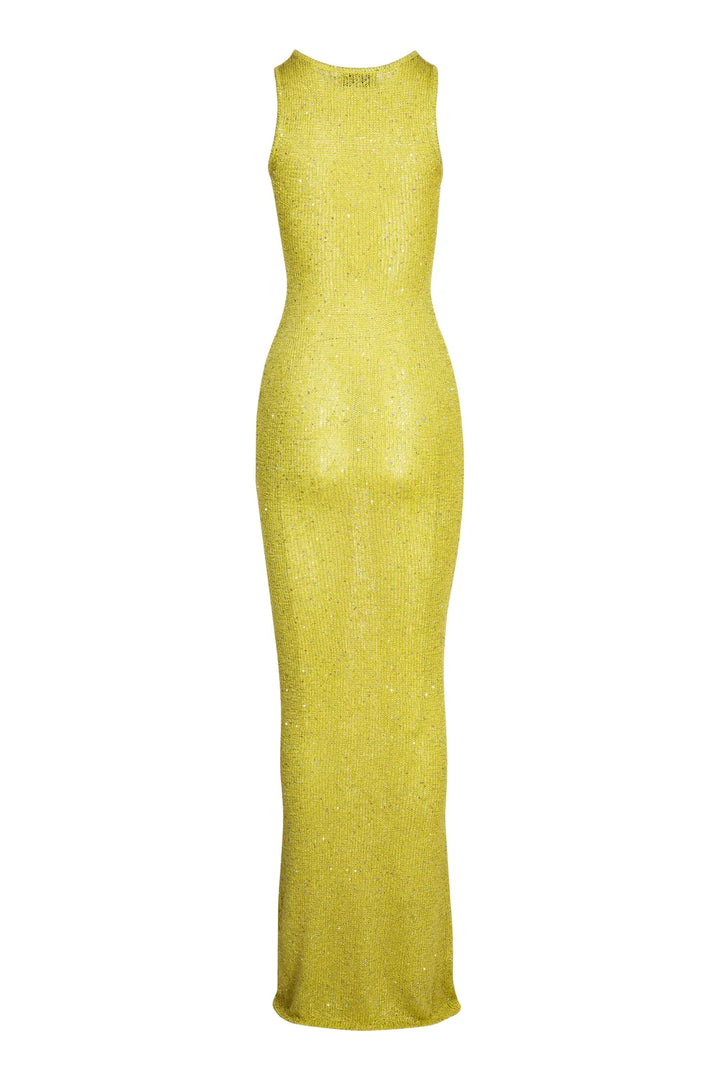 Natalia Chartreuse Sequin Dress