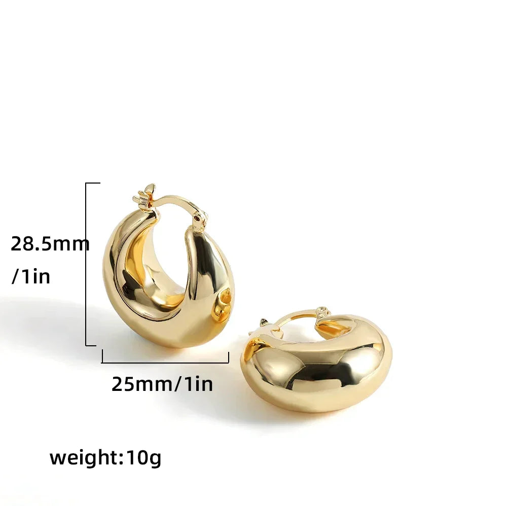 18K Gold Teardrop Hoops