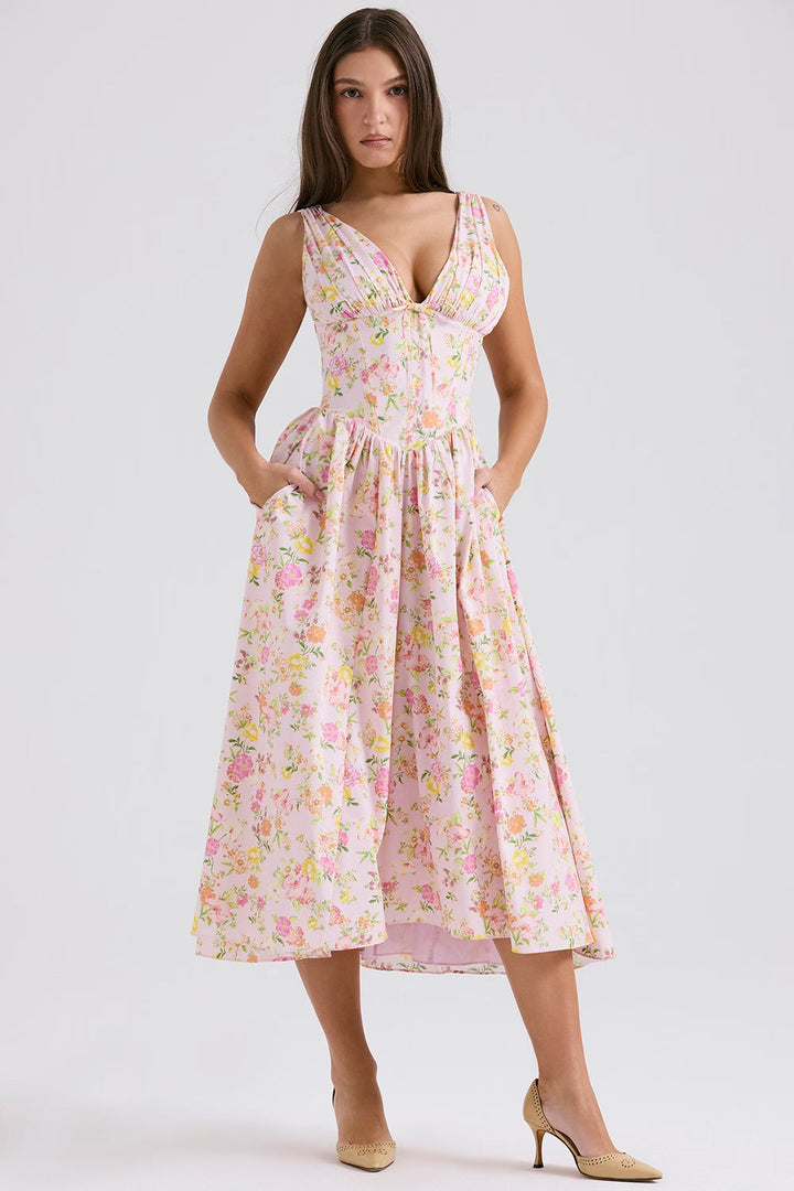 Emmelina Pink Meadow Corset Sundress