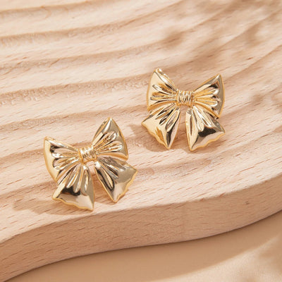 Nessa Bow Earrings - Gold