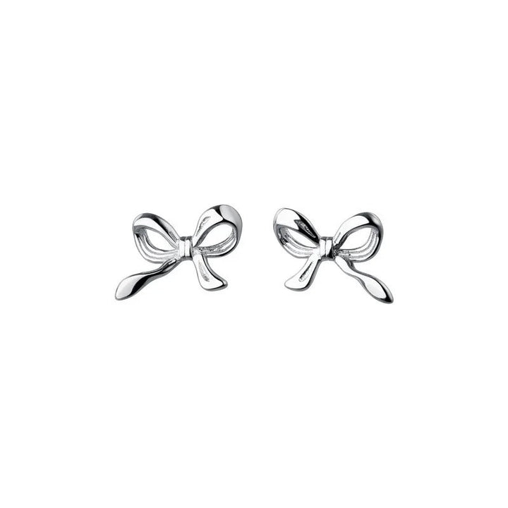 Nani Mini Bow Earrings - Silver